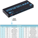 HDMI Matrix Switch 4x4 4K HDMI Matrix Switcher Splitter 4 In 4 Out Box Extractor - Tavice