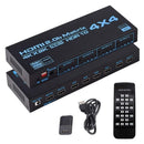HDMI Matrix Switch 4x4 4K HDMI Matrix Switcher Splitter 4 In 4 Out Box Extractor - Tavice