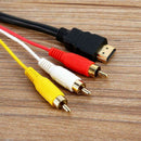 HDMI to 3 RCA Video Audio Adaptor AV Cable Male Adapter TV DVD Player Converter - Battery Mate
