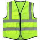 Hi Vis Safety Vest Reflective Tape Zip Up Workwear Pocket Night High Visibility - Battery Mate