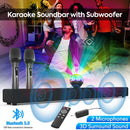 Karaoke Soundbar Bluetooth Speaker Subwoofer Surround w/ 2 Wireless Microphones - Tavice