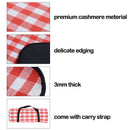 Large Picnic Blanket Premium Cashmere RED Rug Waterproof Mat Outdoor - Tavice