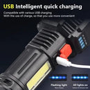 LED Super Bright Flashlight, Rechargeable Outdoor Multi-Functional Waterproof Led - Tavice