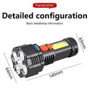 LED Super Bright Flashlight, Rechargeable Outdoor Multi-Functional Waterproof Led - Tavice