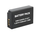 LP-e17 1800mAh Replacement Rechargeable Battery + dual usb Charger for Canon EOS M3 M5 750D 760D T6i T6s 800D 8000D Kiss X8i Cameras - Tavice