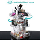 Makeup Organizer 360-Degree Rotating Cosmetic Storage Box Adjustable Display Case - Tavice