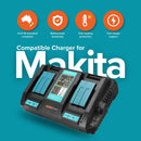 Makita 18V DC18RD Compatible Rapid Charger | Dual Port Lithium - Ion Battery Charger - Tavice