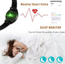 mart Watch, Full Touch Screen Smart Bracelet, Men's Smart Watch Bracelet Activity Waterproof IP67 Activity Monitor with Heart Rate and Blood Pressure, Calorie Monitor, Sports Watch (Black) - Tavice