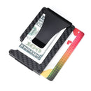 Men Carbon Fiber Credit Card Holder RFID Blocking Slim Wallet Money Clip Purse - Tavice