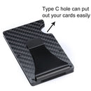 Men Carbon Fiber Credit Card Holder RFID Blocking Slim Wallet Money Clip Purse - Tavice
