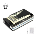 Men Carbon Fiber Credit Card Holder RFID Blocking Slim Wallet Money Clip Purse - Tavice