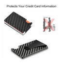 Men Carbon Fiber Credit Card Holder RFID Blocking Slim Wallet Money Clip Purse - Tavice