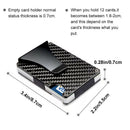 Men Carbon Fiber Credit Card Holder RFID Blocking Slim Wallet Money Clip Purse - Tavice