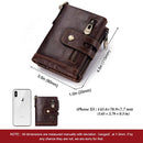 Men's RFID Blocking Wallet Leather Purse Card Slots Coins Holder Chain - Tavice