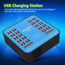 Multiport Charging Station, 200W Universal 40 Ports USB Charger for Current and Voltage LCD Digital Display, Organizer Stand - Tavice