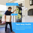 Outdoor Wireless Solar-Powered WiFi PTZ CCTV Camera with Battery + 64gb Memory Card Security IP Cam with Siren, Spotlight, Night Vision, AI Motion Detection - Tavice
