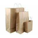 Paper Carry Bags (Brown) 24x33x8cm Medium Size [100 Pack] - Tavice