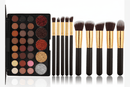 Popfeel 29 Colors Eyeshadow Palette + 10 Brush Set | Matte Shimmer Waterproof Portable Full Size - Battery Mate