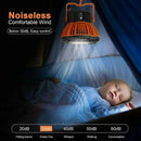 Portable Camping Fan LED Light Rechargeable Outdoor Tent Lantern w/ Hook Remote - Tavice