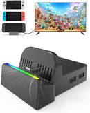 Portable TV Dock for Nintendo Switch 2 / Switch 1 / Switch OLED | 4K HDMI, USB 3.0, USB - C Power, RGB Light - Tavice