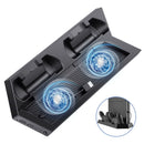 PS4 Stand Dock Controller Charger Cooling Fan Hub USB For Playstation 4 PS4 Slim - Tavice