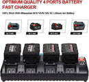 Rapid 4 Port Charger for Milwaukee 18V Battery M18 Charger【Fireproof material】 - Tavice
