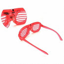 Red LED Glasses Light Up Shutter Shades Sunglasses Glow In The Dark Neon Party Toys - Battery Mate