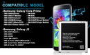 Replacement Battery EB - BG360BBC for Samsung Galaxy Core Prime SM - G360H, G360P, G360T, G361H, G36 - Tavice