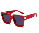 Retro Millionaire Sunglasses Square Metal Punk Rock Glasses - Tavice
