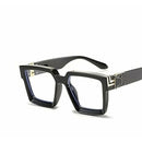 Retro Millionaire Sunglasses Square Metal Punk Rock Glasses - Tavice