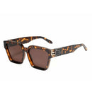 Retro Millionaire Sunglasses Square Metal Punk Rock Glasses - Tavice