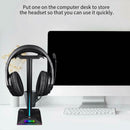 RGB Earphone Gaming Headset Holder Hanger Headphone Stand with 3.5mm 2 USB Ports - Tavice
