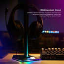 RGB Earphone Gaming Headset Holder Hanger Headphone Stand with 3.5mm 2 USB Ports - Tavice