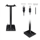 RGB Earphone Gaming Headset Holder Hanger Headphone Stand with 3.5mm 2 USB Ports - Tavice