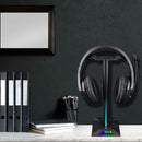RGB Earphone Gaming Headset Holder Hanger Headphone Stand with 3.5mm 2 USB Ports - Tavice