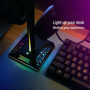 RGB Earphone Gaming Headset Holder Hanger Headphone Stand with 3.5mm 2 USB Ports - Tavice