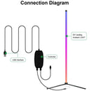 RGB LED Floor Corner Lamp Light Stand Bluetooth Streaming Gaming Decoration AU - Tavice