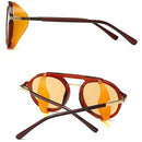 Round Vintage Polarized Sunglasses Retro Eyewear Protection Both Sides - Brown Colour - Tavice