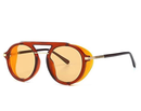 Round Vintage Polarized Sunglasses Retro Eyewear Protection Both Sides - Brown Colour - Tavice