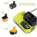 Ryobi One Plus Battery Charger P117 Replacement | 18V-12V Dual Chemistry IntelliPort - Tavice