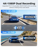 12" 4K + 1080P Rear View Mirror Dash Cam with WiFi 6, GPS & 64GB Card