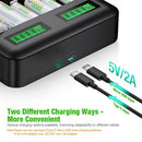 Smart Battery Charger 8 Slots LCD Display For AA/AAA/C/D Rechargeable Batteries - Tavice