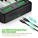 Smart Battery Charger 8 Slots LCD Display For AA/AAA/C/D Rechargeable Batteries - Battery Mate
