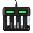 Smart Battery Charger 8 Slots LCD Display For AA/AAA/C/D Rechargeable Batteries - Tavice