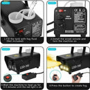 Smoke Machine RGB LED Party Club Disco DJ Effect Wireless Control-500W Fogger - Tavice