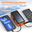 Solar Charger Power Bank 63200mAh, Portable with Dual Outputs, Flashlight, Hand Crank Camping Survival Gear - Tavice