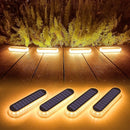 Solar Deck Lights, 4 Pack 40LM Solar Powered Step Lights, LED Dock Lights Outdoor In-Ground Lights IP68 Waterproof Auto ON/Off for Garden Stairs Driveway Pathway Lighting - Tavice
