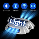 Solar Deck Lights Blue Color Waterproof Driveway Safety Light for Pathway with built in 6 LED - Battery Mate