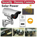 Solar Powered Fake Security Camera Outdoor Blinking LED Light Surveillance - Tavice