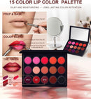 TAVICE 15 - Color Lip Gloss Palette Makeup Set with Lipstick and Vanity Case, Ideal for Professional and Personal Use - Battery Mate